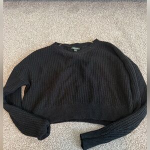 Wild Fable Black Crew Neck Sweater- cropped